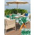 thumbnail image 4 of Outdoor Tablecloth with Umbrella Hole and Zipper, Green Christmas Snowflakes Rectangle Table Cloth 60x120 Inch Waterproof Tablecloth, Xmas Winter Textured Picnic Table Cover for Patio Camping, 4 of 7