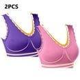 thumbnail image 2 of Cavosen Wireless Bras for Women Lace Wireless Bras Push Up Solid Stretch Bralettes Wide Straps Breathable Tshirt Comfortable Underwear, 2 of 9