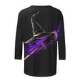 thumbnail image 5 of DailyTrove Women's Halloween Long - Sleeve Top, Witch & Magic Light Print, Fashionable Fit, Soft Material, Halloween Parties & Casual Wear, 5 of 6