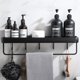 thumbnail image 2 of Shower Shelf without Drilling Bathroom Shelf with Towel Rail and Aluminum Hook Storage Shelf for Shower and Kitchen Set of 2 Black, 2 of 5