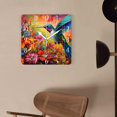 thumbnail image 4 of 12 Inch Wall Clock Battery Operated Square Clock Decorative for Office, Kitchen, Outdoor, Living Room，Beautiful Hummingbird Flower Landscape Nature Image, 4 of 4