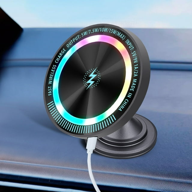 Binmer Car Wireless Magnetic Charger Automatic Open And Close 15W Fast Charging Intelligent Induction Scaling Electronic Control Telescoping Apply To All Mobile Phones