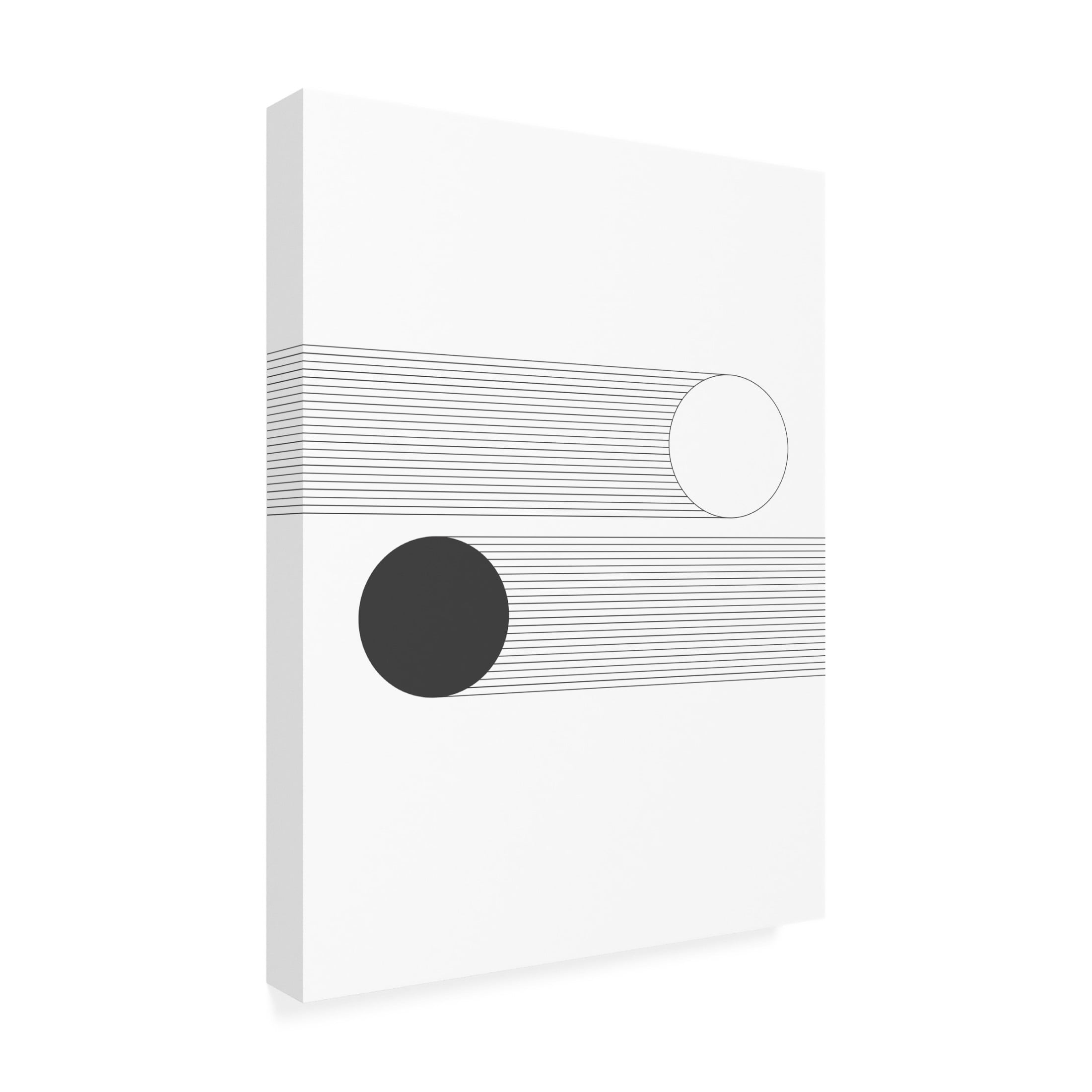 Canvas Wall Art - Tom Quartermaine 'Black and White Modern Minimalist Geometric 1' Wall Art for Living Room, Bedroom, or Office Décor by Trademark Fine Art - 24 x 32 Inches
