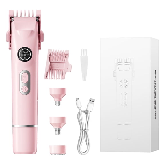 Women's 4 in 1 Painless Electric Hair Trimmer, Rechargeable Body Groomer for Bikini Line, Underarms, Legs, Arms, Face, Cordless Wet & Dry Shaver with 4 Attachments