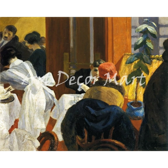 New York Restaurant- Hopper - CANVAS OR PRINT WALL ART