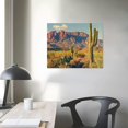 thumbnail image 4 of Shiartex Superstition Mountains Sunset Wall Art Arizona Western Desert Cactus Paintings Canvas Art Saguaros Landscape on Canvas for Living Room 16x12in, 4 of 6