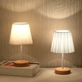 thumbnail image 6 of Small Table Lamp for Bedroom, Bedside Lamps for Nightstand, Wood Night Stand Light Lamp for Kids Room Living Room,White, 6 of 7