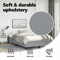 thumbnail image 3 of vidaXL Full Bed Frame, Fabric Upholstered Platform Bed Frame, Light Gray, No Mattress, 3 of 9