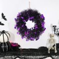 thumbnail image 3 of 350ML*200ML purple Guirnalda decorativa de Halloween, guirnalda redonda de oropel, decoración de pared para puerta colgante para fiesta de Navidad y Halloween, 3 of 5