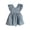 Blue, variant on Girls Dresses - Toddller Summer Linen Ruffle Backless Dress for Little Girls Fly Sleeve Solid Print with Cute Charm