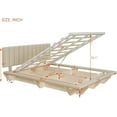 thumbnail image 2 of Queen Size Lift Up Storage LED Light and USB Port, Velvet Upholstered Hydraulic Platform Wood Floating Bed Frame with 4 Compartments for Bedroom, No Box Spring Needed, 2 of 6