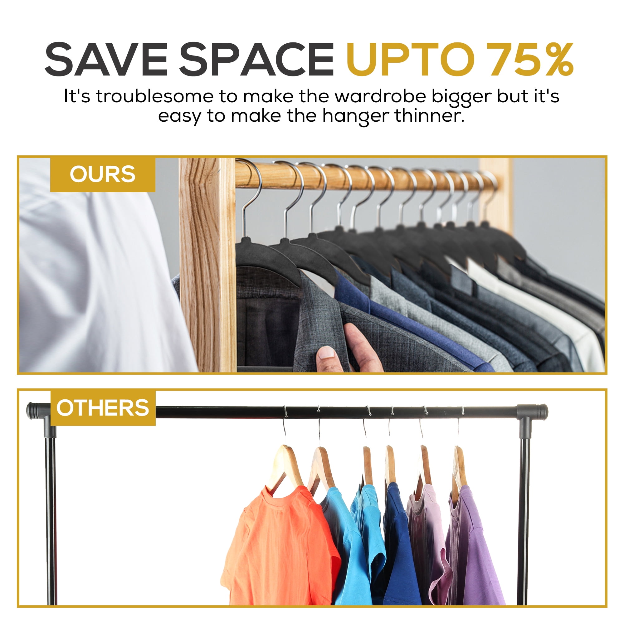 Techzoo Premium Black Velvet Hangers 15 Pack - Space Saving Felt Hanger, Non Slip Clothes Hangers for Closet, Heavy Duty Hanger for Coats, Shirts & Pants, 360° Swivel Hook, Hold Up to 10 lbs