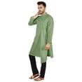 thumbnail image 3 of Atasi Indian Designer Kurta For Mens Party Wear Solid Color Ethnic Long Shirt, 3 of 7