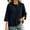 A Black, variant on Pullover Dqueduo Women's Casual Three-Quarter Sleeve Knit Crew Neck Top – Breathable Solid Color Tee Blue XL