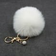 thumbnail image 3 of Xinyolin Colorful Women Faux Rabbit Fur Ball Pompom Keychain Phone, Handbag Charm Pendant, 3 of 8