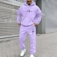 thumbnail image 2 of SGMVNU Mens Track Suits 2 Piece Set Sweatsuits Sets Athletic Jogger Sweatpants Letter Print Fall Winter Sport Outfits Sweat Set(Light Purple, S), 2 of 4