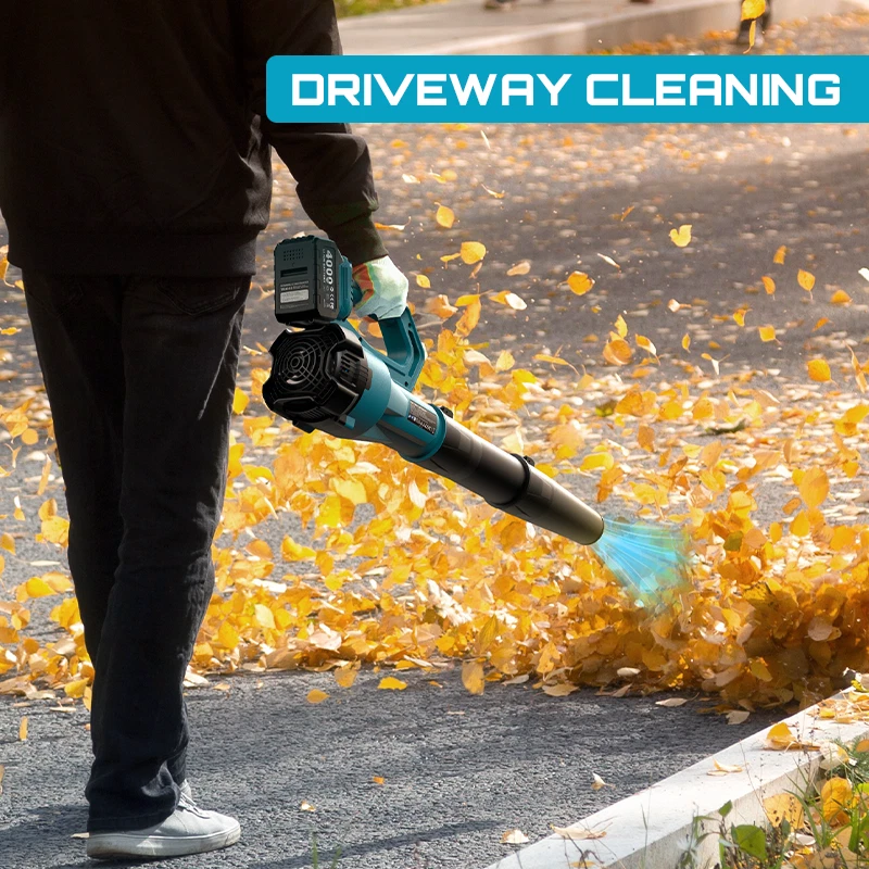SEESII 21V Leaf Blower Cordless with 2 x 4000mAh Batteries and Charger, 780CFM 400MPH Electric Leaf Blower with Variable Speed Control, Handheld Battery Blower for Lawn Care, Dust and Debris