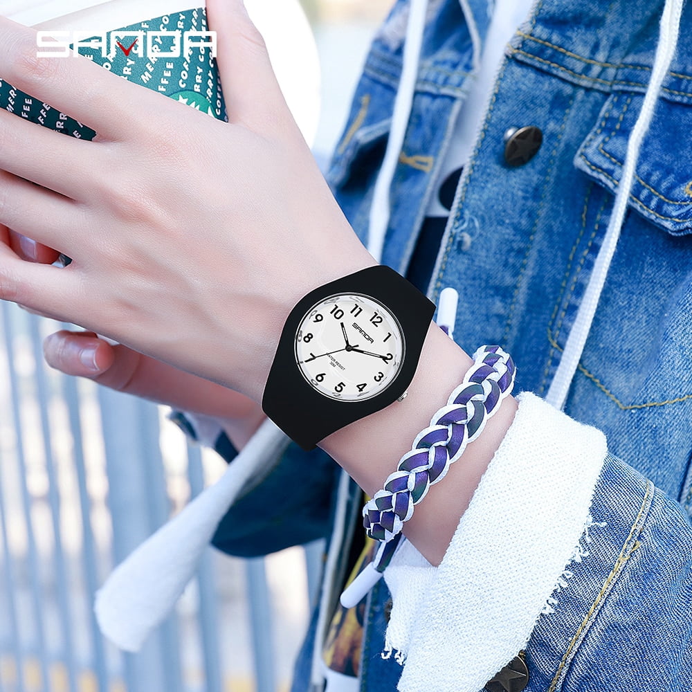 SANDA New Fashion Trend Women's Watches Sports Waterproof Wristwatch for Woman Watch Casual Clocks relogio feminino 6056