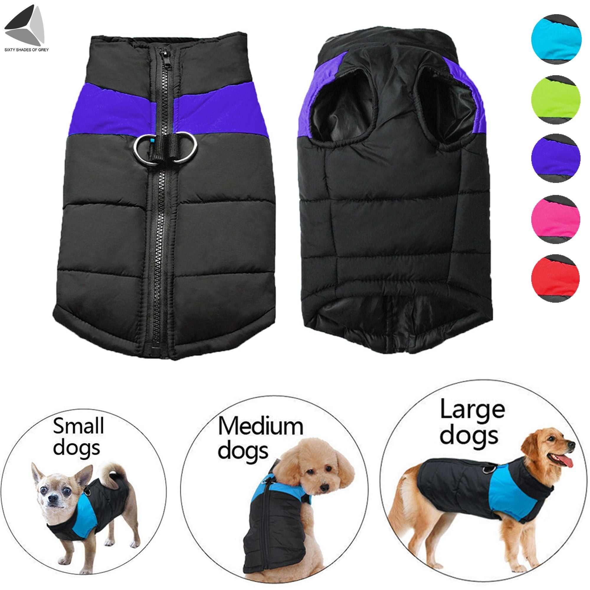 Waterproof Quilted Padded Pet Dog Coats Puffer Jacket Winter Warm Clothes S-5XL 