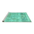 thumbnail image 2 of Ahgly Company Machine Washable Indoor Rectangle Abstract Turquoise Blue Contemporary Area Rugs, 2' x 5', 2 of 4