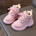 thumbnail image 2 of Dakaela Baby Girls Work Boots 6-12 12-18 Months Lace up Ankle Chelsea Booties 3T 4T 5T Fleece Lined Winter Snow Outdoor Shoes Pink Size 8, 2 of 7