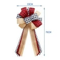 thumbnail image 3 of Christmas Tree Topper, Rustic Buffalo Plaid Decorative Bow for Holiday Décor, 3 of 7