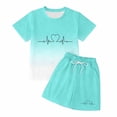 thumbnail image 4 of Tiijoy Summer Outfits for Girls Gradient Letter Short Sleeve Tshirt Shorts Set, Sizes 2-14, 4 of 4