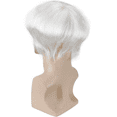 thumbnail image 5 of Swiss Full Lace Men\u2019s Toupee 1B Black Color Real Human Hair Mixed 20% Grey Synthetic Hair Replacement for Men Hairpiece, 5 of 7