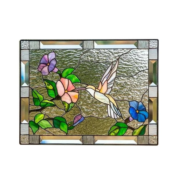 Cardinal Stained Window Panel Glass Window Hanging For Wall Decoration