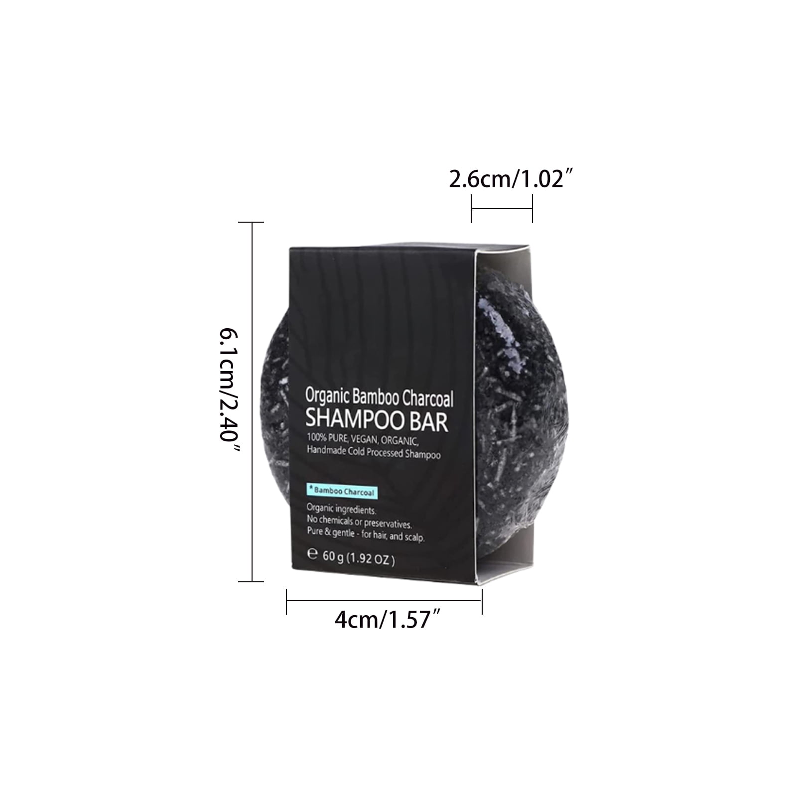 Alvantor Charcoal Shampoo Bar, Deep Cleansing and Nourishing Improve Dry Shampoo Soap, 2.12oz