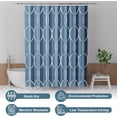 thumbnail image 4 of Shower Curtain Blue, Geometric Cloth Shower Curtain Sets with 12 Shower Curtain Hooks, Luxury Hotel Quality Washable Farmhouse Polyester Fabric Fall Bathroom Shower Curtains, 72x72 Inches, 4 of 6