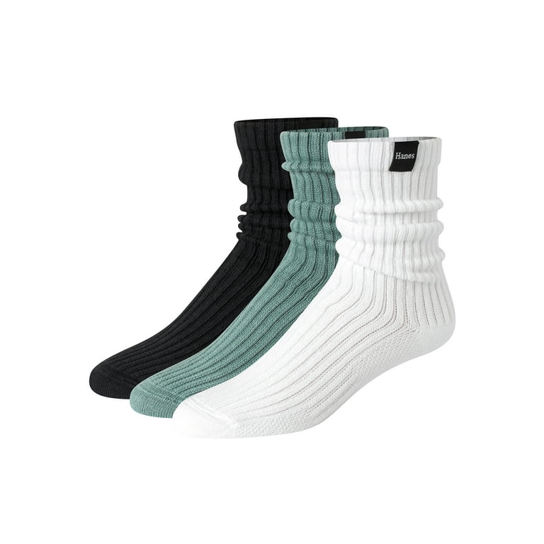 Hanes Originals Men's SuperSoft Slouch Crew Socks, 6-12, 3