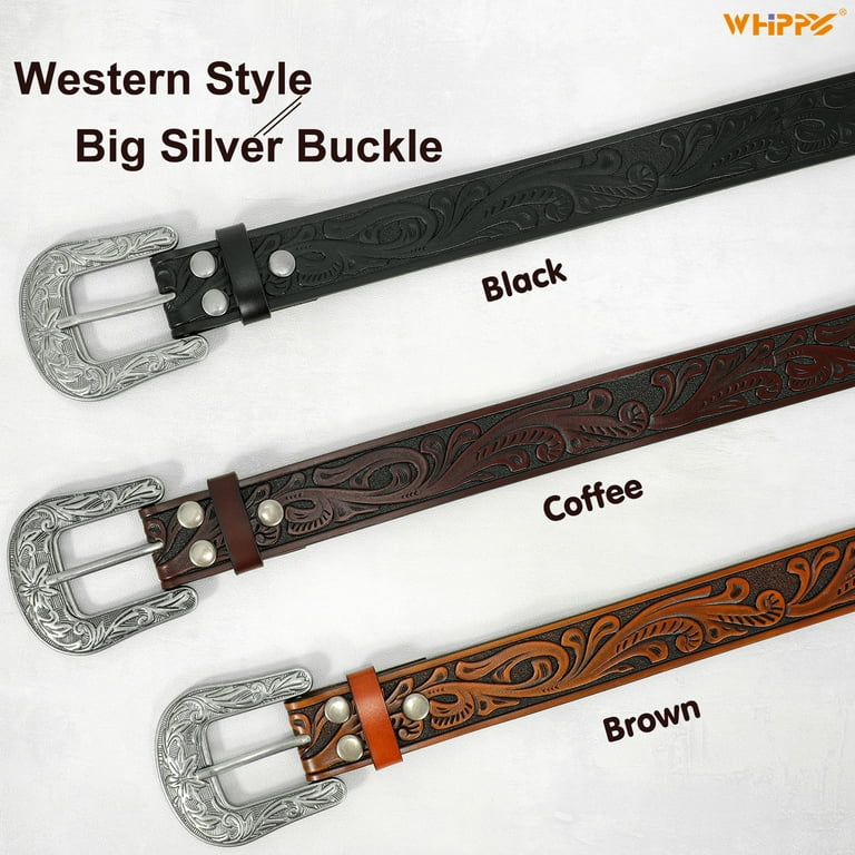 WHIPPY Western Leather Belts for Women Men Cowboy Cowgirl WHIPPY Western Leather Belts for Women Men Cowboy Cowgirl