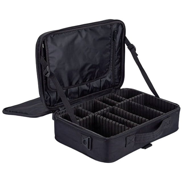 Étui Cosmétique Grande Capacité Portable Oxford Drap Artiste Sac de Rangement avec Diviseurs Réglables pour les Femmes