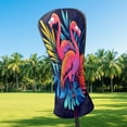thumbnail image 2 of Golf Club Headcovers High Quality Waterproof Leather Golf Head Cover Set Men Women Driver Head Cover Exclusive Gift for Golf Lovers Blue Flamingo, 2 of 5