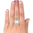 thumbnail image 2 of Women's Teardrop Stone Studs Fashion Stretch Ring, Mini Stone, Clear/Gold-Tone, 2 of 3