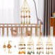 thumbnail image 1 of Campanas de viento de lana para cuna | Campanilla de viento colgante para flores e hilos | Cuentas de madera y anillo redondo de madera | Decoración de la guardería | Sueño relajante móvil | 1 Pieza, 1 of 5