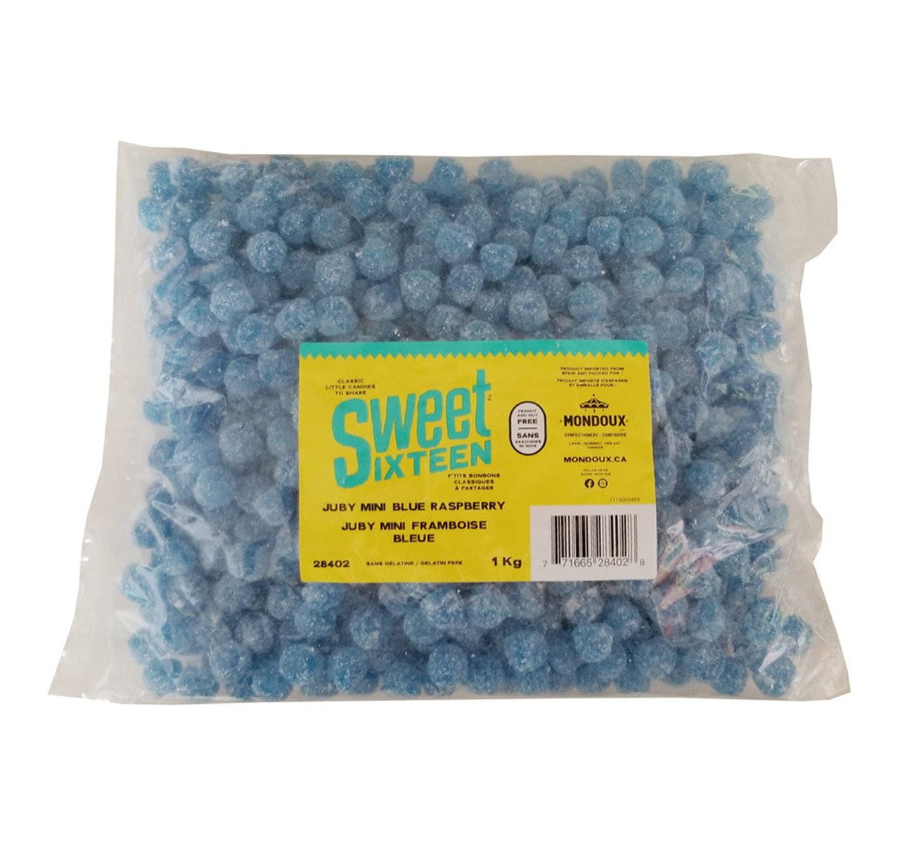Mondoux Sweet Sixteen Juby Mini Blue Raspberry, 1kg/2.2 lbs