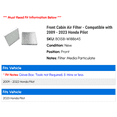 thumbnail image 2 of Front Cabin Air Filter - Compatible with 2009 - 2023 Honda Pilot 2010 2011 2012 2013 2014 2015 2016 2017 2018 2019 2020 2021 2022, 2 of 2
