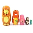 thumbnail image 1 of 5 piezas de dibujos animados de madera de tigre ruso Matryoshka muñeca anidando muñecas hechas a mano ilustraciones Hugtrwg Para estrenar, 1 of 7