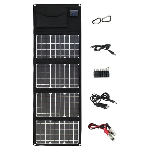 Panel solar plegable IPX4 Carga impermeable 28W Energía de Portátil para Teléfono móvil Camping Tablet Laptop
