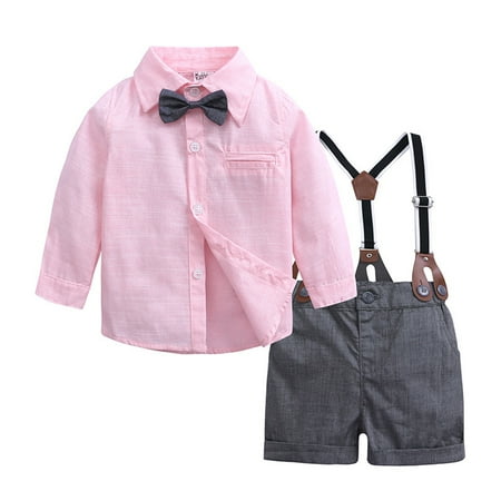 

THE WILD Casual Pretty Toddler Kids Baby Boys Outfit Clothes Shirt+Shorts Pants Gentleman Party Suit