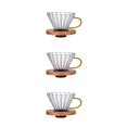 thumbnail image 4 of VONKY Modern Clear Glass Coffee Dripper Drop Over Funnel for Smooth Coffee Extraction Large with Handle Medium 3Set, 4 of 6