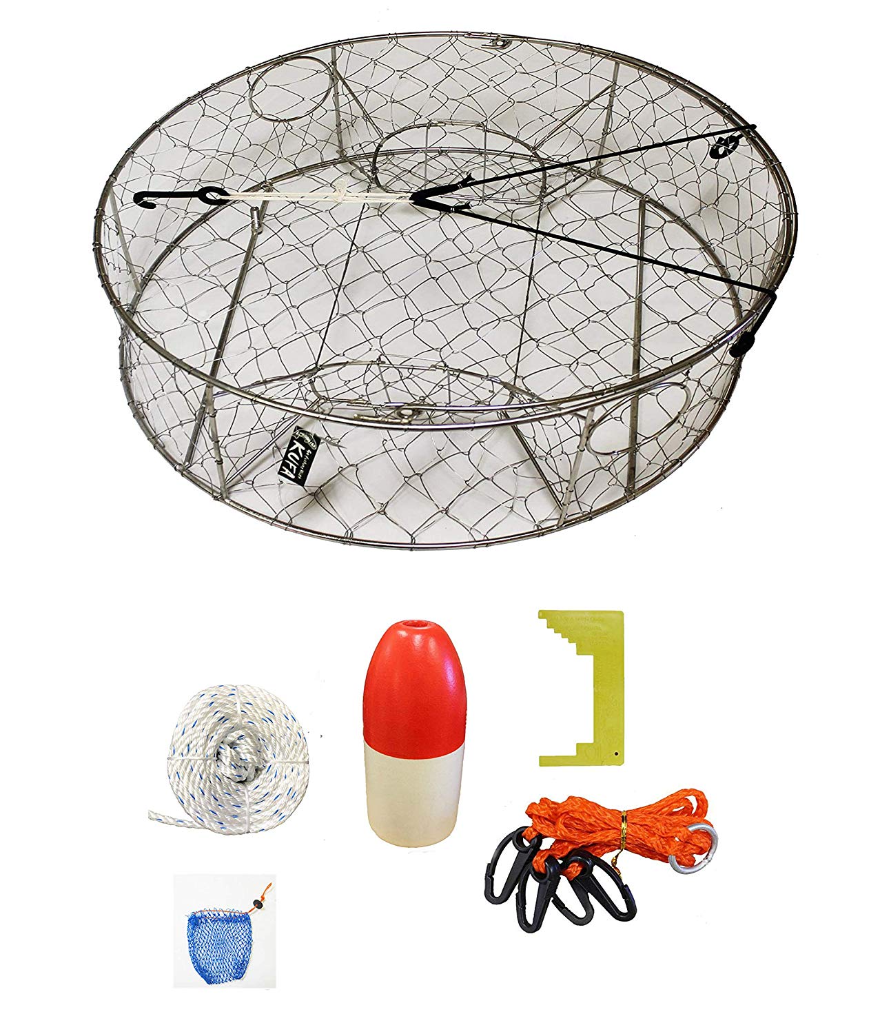 Stainless Steel crab trap with zinc anode & accessory kit (100' Non