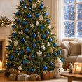 thumbnail image 4 of Fllostpr 24PC Electroplated Christmas Ball Ornaments, Shatterproof Hanging Decor Set for Xmas Tree Wreath Garland Party Indoor, Blue 1.6", 4 of 7