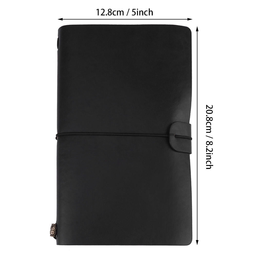 LAZIOEGR Classic PU Leather Travel Notebook – Vintage‑Style Journal, Refillable, 5.12" x 7.87", 0.45 lb, Black