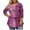 Purple, variant on Plus Size Clothes for Women Vintage Printed T Shirts 3/4 Sleeve Length Womens Tops Crew Neck Casual Work Tops Beach Vacation Outfits