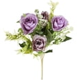 thumbnail image 2 of 1 Bundles Fake Roses Artificial Flowers for Outdoors Spring Decor,1 Bouquets UV Resistant Fake Flower Bouquet Faux Roses for Wedding Birthday Party Home Summer Cemetery Decor Table Centerpieces Decor, 2 of 9