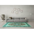 thumbnail image 3 of Ahgly Company Indoor Rectangle Medallion Turquoise Blue Traditional Area Rugs, 5' x 8', 3 of 4