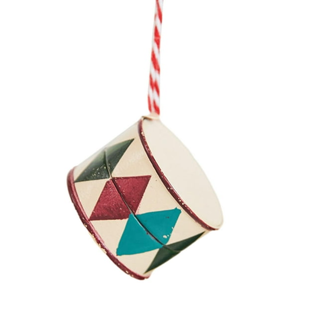 Decoración colgante para de Navidad, adornos navideños decorativos, colgante de arte del hierro para puerta de pared interior, adorno navideño Tambor